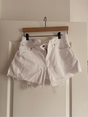 GAP White Frayed Hem Denim Shorts